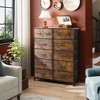 Aoibox Tall 12 Drawer Fabric Dresser Chest for Bedroom Closet Storage Organizer with Steel Frame Rustic Brown Wood Grain - 4 of 4