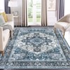 Washable Vintage Rug Non Slip Low Pile Rug Soft Throw Floor Cover Foldable Indoor Carpet for Living Room Bedroom Playroom Nursery - 2 of 4