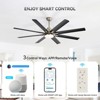 Sofucor 52'' Smart Ceiling Fan with Lights and Remote & APP Control Work with Alexa/Google Indoor Outdoor Ceiling Fan for Living Room Farmhouse Patio - 3 of 4