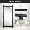 Rectangular Full Body Mirror, 71"x31" Floor Mirror with Stand, Aluminum Alloy Metal Frame Full length Mirror Black for Bedroom Living Room, Black - 3 of 4