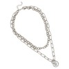 SOHI Women's Metallic Silver The Coin Chainlink Multi-Layer Necklace - 2 of 4