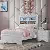 HomeStock Pompei Metallic White Bookcase Twin Bed With Led - 2 of 4