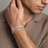 3 Pcs Sterling Silver Bracelets for Men Boys,Charm Bracelet Cuban Link Herringbone Chain Bracelets Set Jewelry Birthday Gifts Ideas - 2 of 4