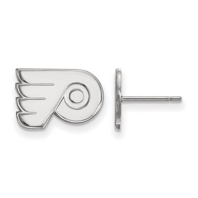 Black Bow Jewelry 14k White Gold Philadelphia Flyers NHL Stud Earrings