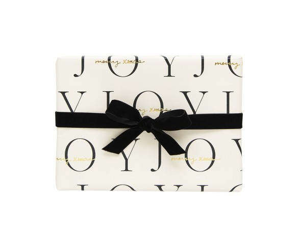 JOY Cream & Black Gift Wrap, Single Roll - sugar paper&#153;