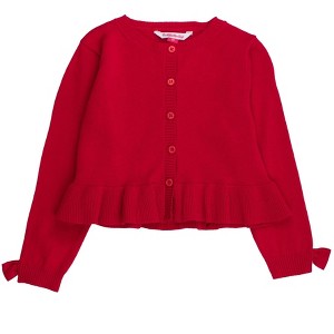 RuffleButts Toddler Girls Sweater Knit Peplum Cardigan - 1 of 2