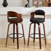 Beautyolove Faux Leather Upholstered Swivel Bentwood Bar Counter Stools - 3 of 4