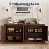 70.8" Mid-Century Modern Sideboard Buffet with 4 Doors, Wood Accent Cabinet & Media Console for Living Room, Dining Room & Hallway - 3 of 4