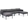 Yami 6pcs Aluminum Frame Patio Conversation Set with Removable Olefin Extra Thick Cushion and Coffee Table, Outdoor Furniture - Maison Boucle - 3 of 4