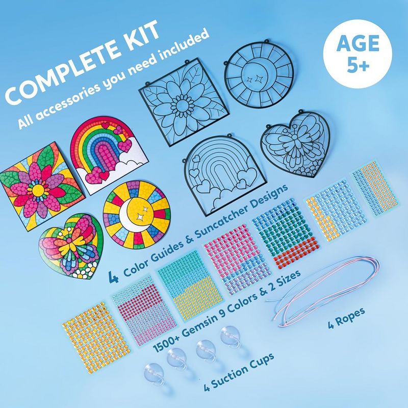 Syncfun 4Pcs Window Art Making Kits Suncatcher , Gem Painting Kits, Suncatcher Art and Crafts for Kids, Great Gift for Birthdays, 2 of 7