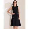 INSPIRE CHIC Women's Work Crew Neck Sleeveless with Pockets A-Line Midi Tank Dress - 2 of 4