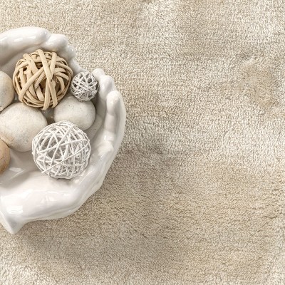 Cream Bliss 6' x 9' Easy-Care Synthetic Shag Rug