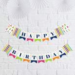 Big Dot of Happiness Cheerful Happy Birthday - Colorful Birthday Party Mini Pennant Banner - Happy Birthday