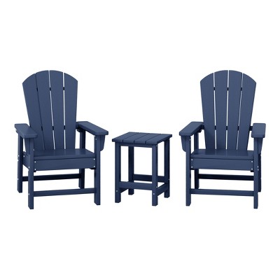 WestinTrends Malibu Kids 3-Piece Outdoor HDPE Adirondack Chairs With Square Side Table Set