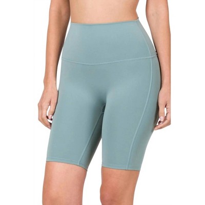Women's Athletic High Waist Biker Shorts - ZENANA
