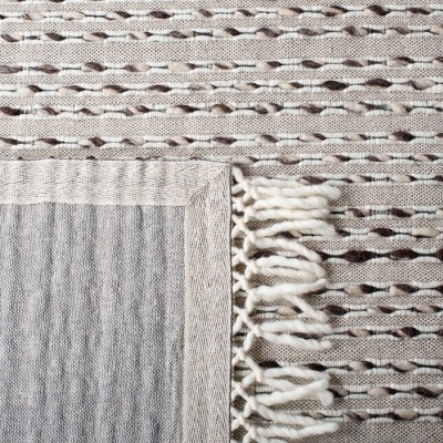 Ivory Hand-Knotted Wool Square Area Rug