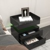 XIYUYEU 1 Set Nightstand with Adjustable LED Strip Light, Bedside Table with 2-drawers and 1 upper open space for Storage - 3 of 4