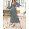 Coolmee Women's Summer Floral Maxi Dress Casual Wrap V Neck Long Sleeve Tie Waist Ruffle Boho Flowy Long Dresses - 4 of 4