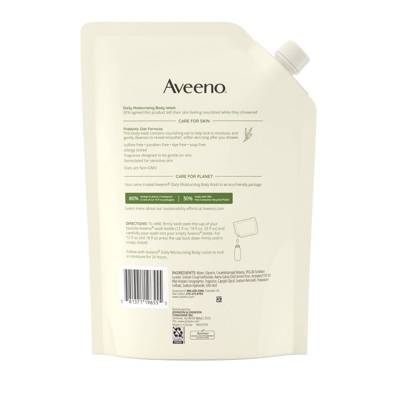Aveeno Daily Moisturizing Body Wash with Soothing Oat - Refill - 36 fl oz, 5 of 12