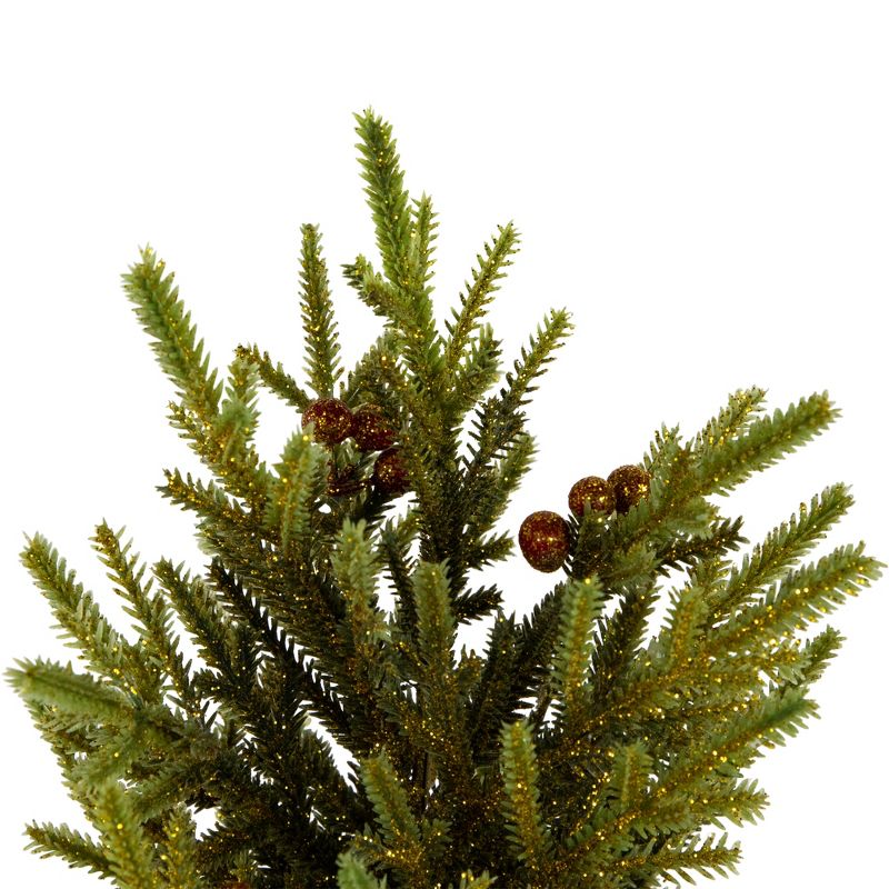 Northlight Mini Pine with Berries Artificial Christmas Tree in Burlap Base - 12" - Unlit, 3 of 6