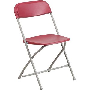 Riverstone Furniture Collection Plastic Folding Chair Red