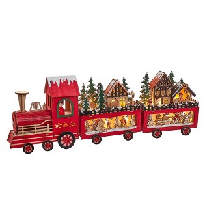 Kurt Adler 22.24-Inch Battery Operated LED Lighted Truck With Santa and Home Scene Table Piece - 1 of 4
