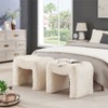 Roundhill Furniture Zorya Contemporary Faux Fur U-Shaped Ottoman, Set of 2 - 2 of 4