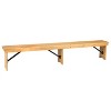 Taylor & Logan 96"x12" Ingles Solid Pine Folding Farm Bench Brown: Durable Rectangular Seating, Easy to Clean - 3 of 4