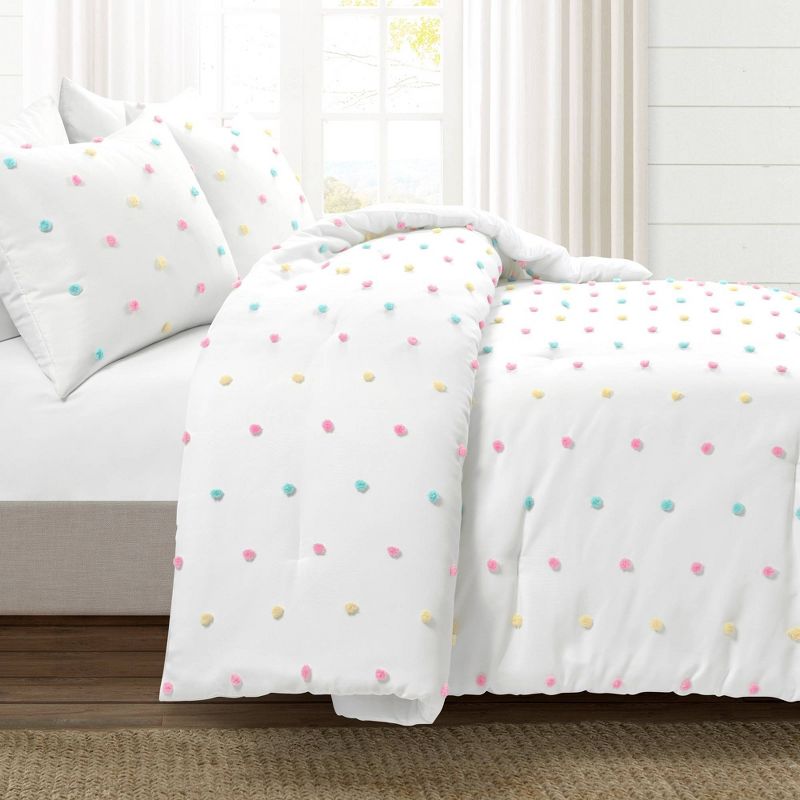 3pc Full/Queen Kids&#39; Rainbow Tufted Dot Oversized Comforter Set - Lush D&#233;cor, 3 of 9