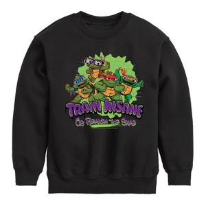 Boys' - Teenage Mutant Ninja Turtles Mutant Mayhem - Train Insane Graphic Long Sleeve Fleece Sweatshirt - 1 of 3