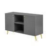 INFURNIC TV Stands and Consoles Entertainment Center Console with 2 Storage Cabinets and Adjustable Shelves for Living Room, Gray, 60"*22.2"*6.4" - 3 of 4