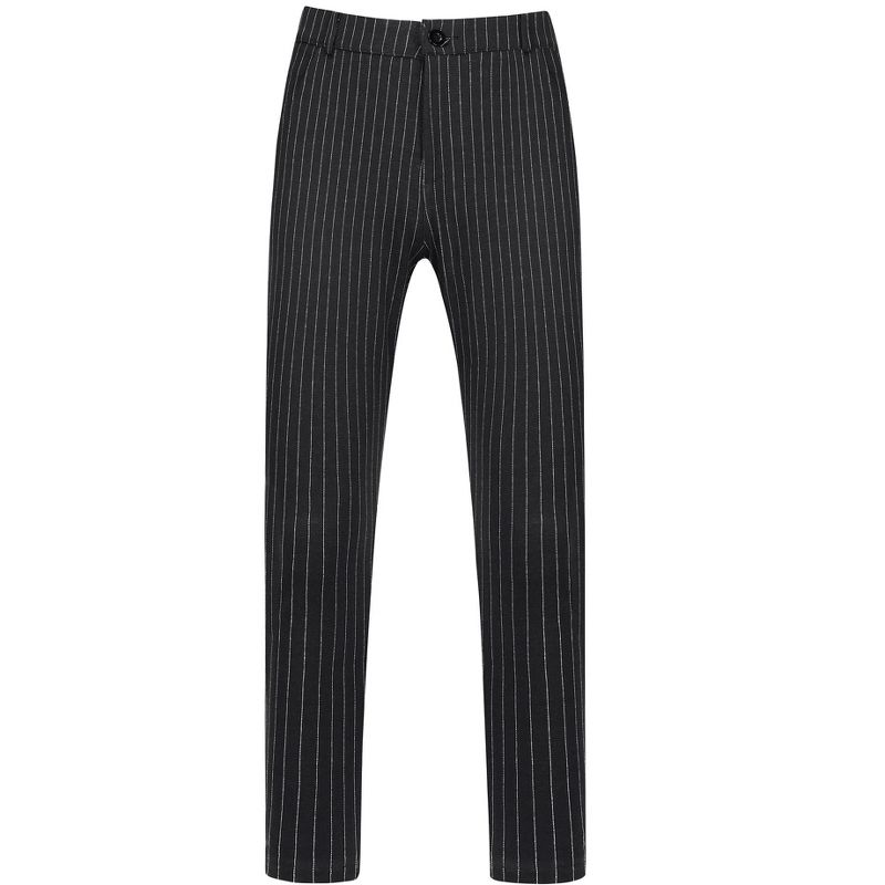 Lars Amadeus Men's Striped Slim Fit Flat Front Dress Pants, 1 of 6