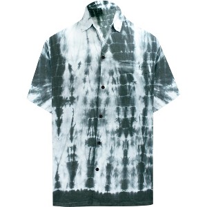 LA LEELA Men's Hawaiian Shirt Tropical Floral Beach Shirts Casual Short Sleeve Button Down Untuckit Shirts for Men - 1 of 4