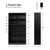 FURNIinspire Decorative Bookshelf 5 Shelf Office Bookcase, Modern Wood Bookshelf, Organizer For Living Room, Mahogany Black, 11.6"*33"*59.8" - 3 of 4