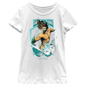 Girl's Aquaman and the Lost Kingdom Floral Portrait T-Shirt - 1 of 4