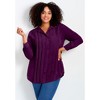 Avenue Women's Plus Size Pleated Button Down Shirt - 3 of 3