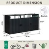 Garbage Can Storage Shed, Stores 3 Trash Cans,Outdoor Garbage Bin Storage Shed Galvanized Steel Outdoor Storage Shed, with Padlock Doors Storage Shed - 3 of 4