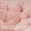 Sapphtopaz Bedroom Accent Chair Faux Fur Metal Frame Saucer Chair Lounge Chair with Foldable Leg for Living Room, Bedroom, Office, Small Room - 4 of 4