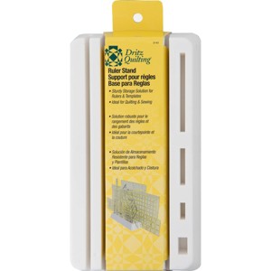 Dritz 10 Slots Plastic Ruler and Template Stand White: Quilting Ruler Storage & Sewing Organizer, 9.375" x 4.25" - 1 of 4