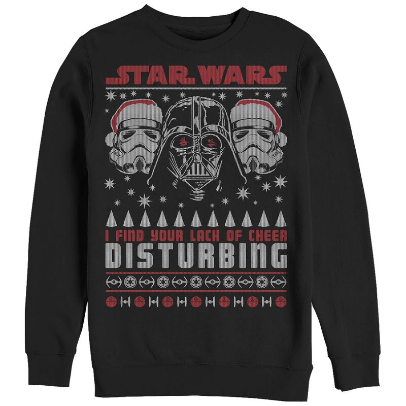 Men's Star Wars Ugly Christmas Lack of Cheer Disturbing Sweatshirt, 1 of 5