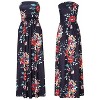 Coolmee Women's Summer Floral Dress Casual Sexy Strapless Party Wedding Guest Beach Formal Maxi Dress - 4 of 4