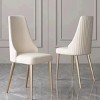 Mordern Faux Leather Upholstered Dining Room Chairs Set of 2,Armless Home Office Kitchen Chairs,Side Chairs,Living Room Furniture-Cuddlewood - 3 of 4