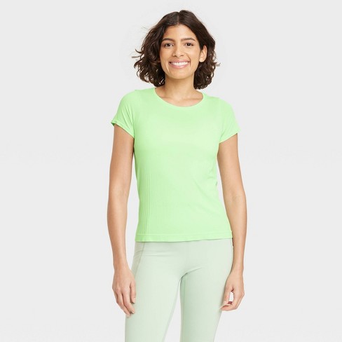 Women's Seamless Short Sleeve Shirt - All In Motion™ Light Green L : Target