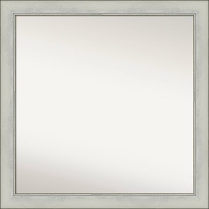 30" x 30" Non-Beveled Flair Patina Bathroom Wall Mirror Silver - Amanti Art: Modern Square, Polystyrene Frame - 1 of 4