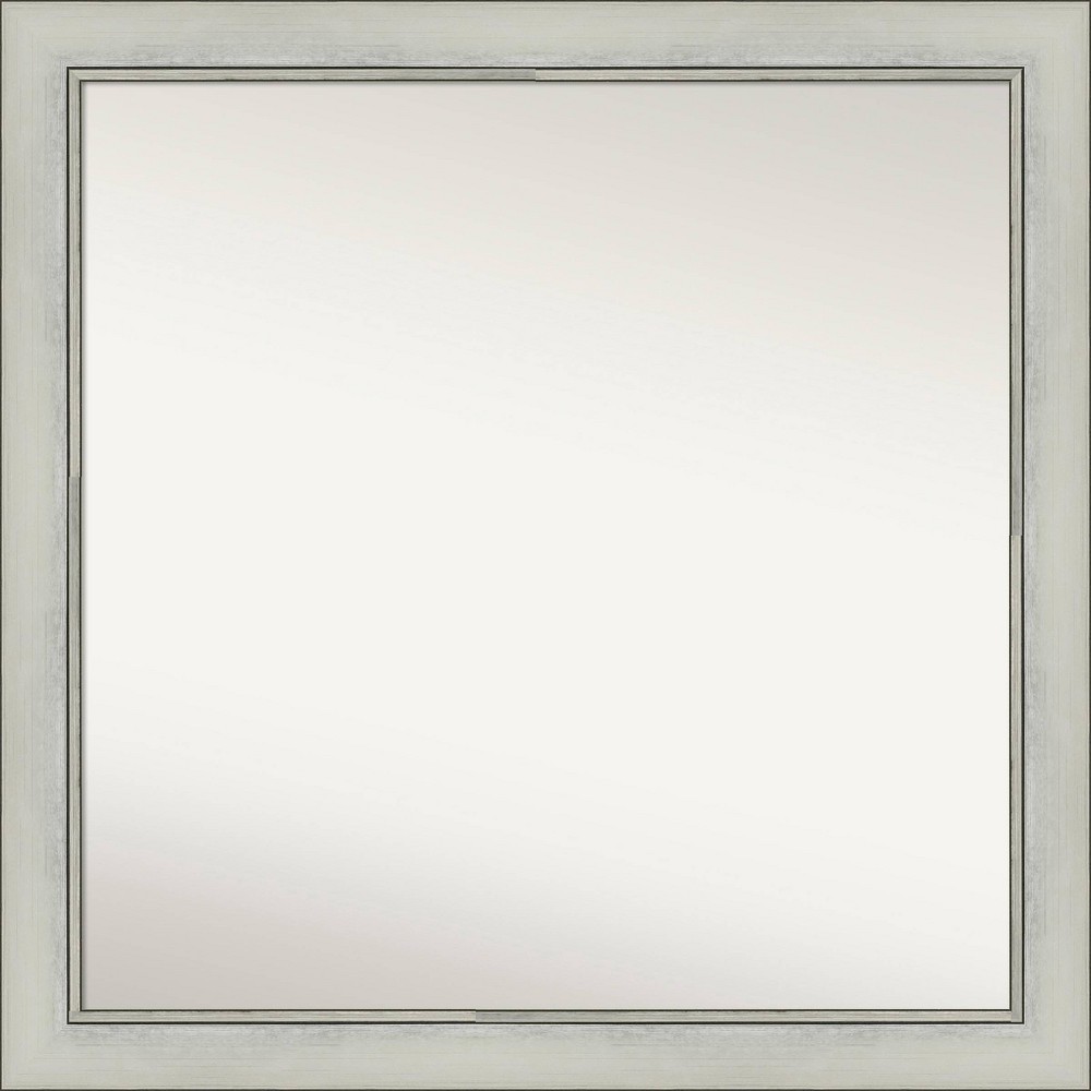 Photos - Wall Mirror Amanti Art 30"x30" Non-Beveled Flair Silver Patina  : Modern Square Polystyrene Frame, Includes Mounting Hardware