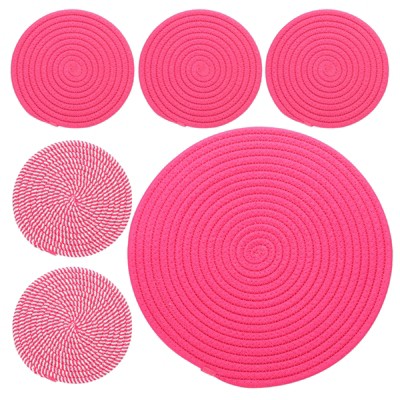 Unique Bargains Indoor Gardening Woven Plant Coasters 6 Pcs