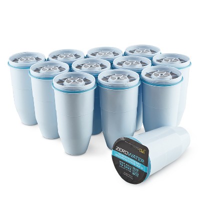 ZeroWater Replacement Filters, 12-Pack: BPA-Free, 5-Stage, Pitcher Compatible, Filters Lead & Chlorine, 15 Gallon Life