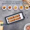 SEVOBAL Toasters 4-Slice Toaster, Extra Wide Long Slot Toaster with Warming Rack Removable Crumb Tray, Stainless Steel, Black, 14.5"*6"*7.5" - 3 of 4