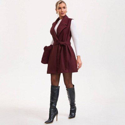 Women's Long Belted Trench Vest - A New Day