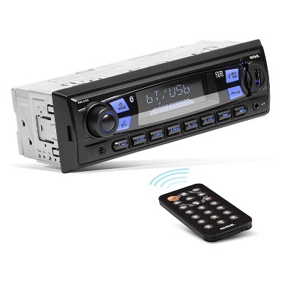 Soundstorm ML43B Powerful Mech-Less Single DIN Convenient Hands Free Bluetooth MP3 Smartphone Vehicle Car Radio Stereo System with Wireless Remote